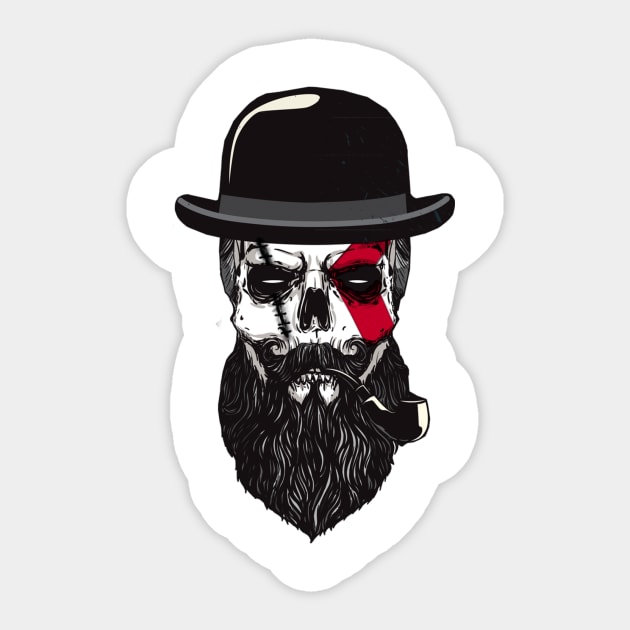 Modern Day Kratos Sticker by Elrokk86